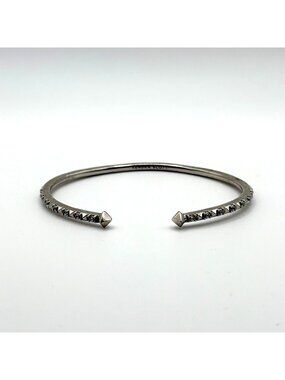 Kendra Scott Silver Plated Open Cuff Bracelet With Crystals Minimalist Design